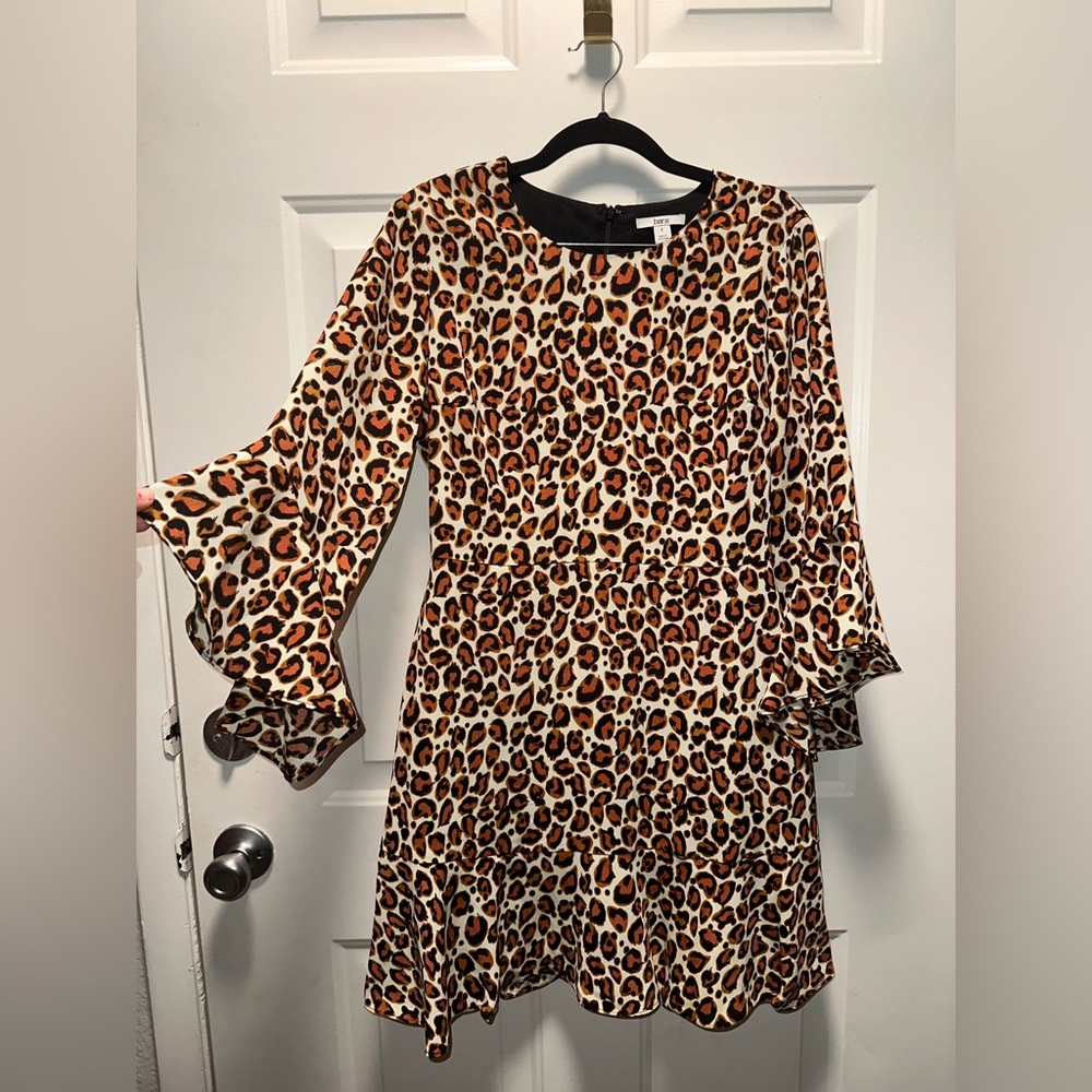 Bar III Animal Print Long Sleeve Dress
